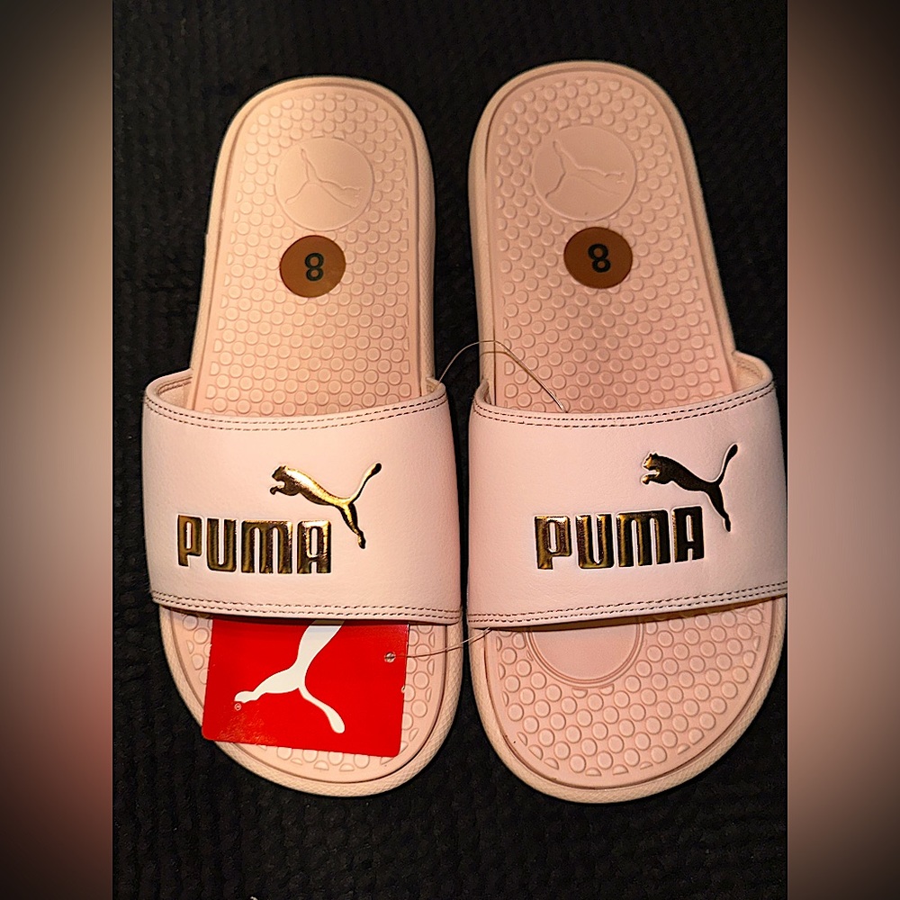 PUMA Slides | Women’s Size 8 | Pink and Rose Gold